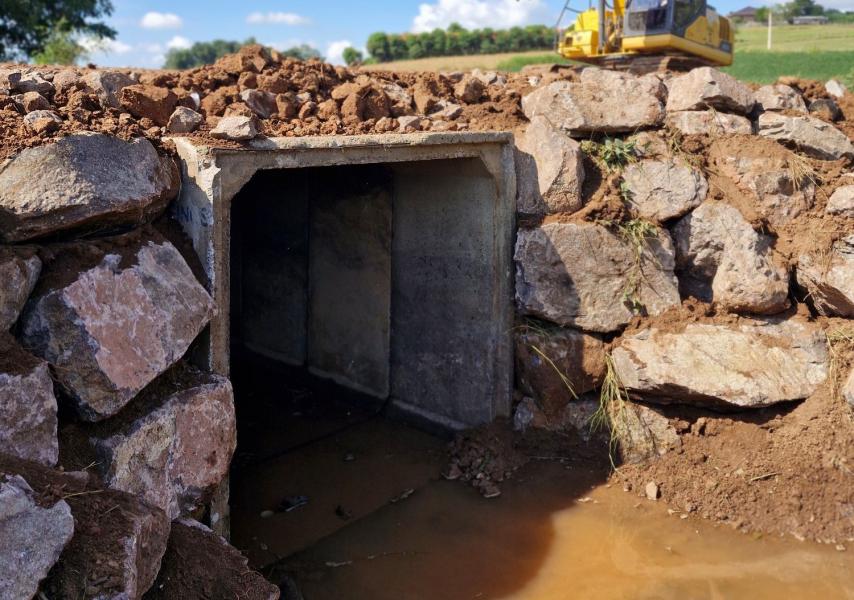 Galerias foram utilizadas para substituir uma ponte de madeira