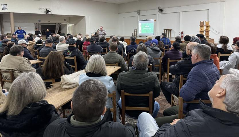 Reunião foi realizado no salão da comunidade católica do bairro Aimoré